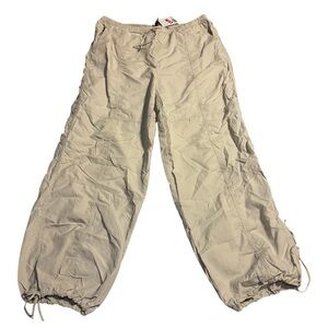 H&M Beige Swishy Pant Joggers Athletic NWT Large Medium